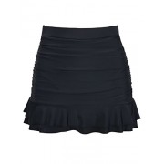 Hilor Women's Skirted Bikini Bottom High Waisted Shirred Swim Bottom Ruffle Swim Skirt - Swimsuit - $14.99 