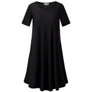 Homrain Women's Comfy Swing Tunic Casual Loose Flowy T-Shirt Dress with Pockets - Dresses - $9.99 