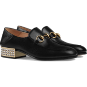 Horsebit leather loafer with crystals - Chinelas - 