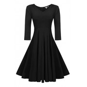 Hotouch Women's Classy Audrey Hepburn 1950s Vintage Rockabilly Swing Dress - Dresses - $13.99 