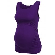 Hotouch Women's Maternity Shirt Basic Tank Top Side Ruched Sleeveless Pregnancy Tee Mama Clothes Scoopneck Solid Vest - Košulje - kratke - $11.99  ~ 10.30€
