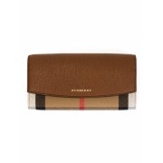 House Check Leather Continental Wallet - Portfele - 425.00€ 