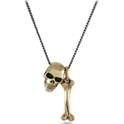 Human Skull & Bone Necklace #bone #bones - Halsketten - $50.00  ~ 42.94€