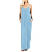 Iandroiy Women's Summer Casual Swing Pockets Sleeveless Beach Cami Maxi Dresses - Dresses - $46.98 