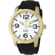 Invicta Men's 1049 Specialty Collection White Dial 18k Gold-Plated Stainless Steel and Black Canvas Watch - Watches - $50.98 