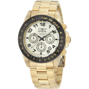 Invicta Men's 10703 Speedway Chronograph Gold Dial 18k Gold Ion-Plated Stainless Steel Watch - Watches - $89.89 