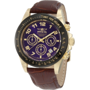 Invicta Men's 10710 Speedway Chronograph Blue Dial Brown Leather Watch - Watches - $97.88 