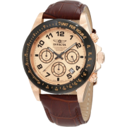 Invicta Men's 10711 Speedway Chronograph Rose Dial Brown Leather Watch - Watches - $90.75 