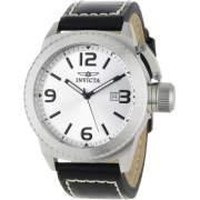 Invicta Men's 1110 Corduba Collection Silver Dial Black Leather Watch - Watches - $56.05 