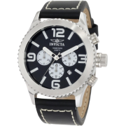 Invicta Men's 1427 II Collection Chronograph Black Dial Leather Watch - Watches - $99.95 