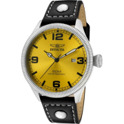 Invicta Men's 1462 Vintage Collection Riveted Leather Strap Yellow Dial Watch - Watches - $57.04 