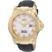 Invicta Men's 1710 Pro Diver Elegant Gold-Tone Leather Watch - Watches - $99.99 