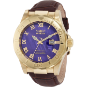 Invicta Men's 1711 Pro Diver Elegant Gold-Tone Leather Watch - Watches - $109.99 