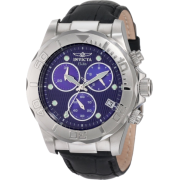 Invicta Men's 1717 Pro Diver Chronograph Blue Dial Black Leather Watch - Watches - $109.99 