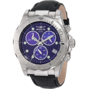 Invicta Men's 1717 Pro Diver Chronograph Blue Dial Black Leather Watch - Satovi - $109.99  ~ 94.47€