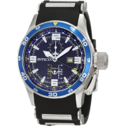 Invicta Men's 1757 Aviator Flight GMT Blue Dial Black Polyurethane Watch - Watches - $115.00 