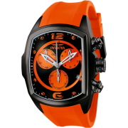 Invicta Men's 6727 Lupah Collection Chronograph Black Ion-Plated Orange Rubber Watch - Watches - $165.03 