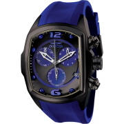 Invicta Men's 6729 Lupah Collection Chronograph Black Ion-Plated Royal Blue Rubber Watch - Watches - $249.99 