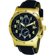 Invicta Military Chronograph Gold-tone Black Dial Mens Watch 1318 - Watches - $93.89 