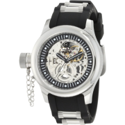 Invicta Women's 1824 Russian Diver Mechanical Silver Skelton Dial Black Polyurethane Watch - Watches - $160.00 