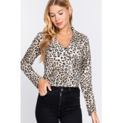 Ivory Leopard Print Faux Suede Biker Jacket - Jacket - coats - $41.80 