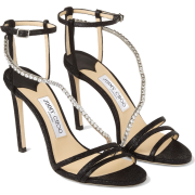 JIMMY CHOO THAIA 100 Black Gio Metallic - Sandalias - 