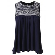 JJ Perfection Summer Sleeveless Crochet Embroidery Blouse Tank Top - Košulje - kratke - $15.99  ~ 101,58kn