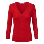 JJ Perfection Women's 3/4 Sleeve V-Neck Button Down Knit Cardigan Sweater - Košulje - kratke - $17.99  ~ 114,28kn