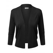 JJ Perfection Women's Basic 3/4 Sleeve Open Front Cropped Cardigan - Košulje - kratke - $10.13  ~ 64,35kn