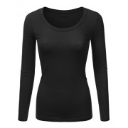 JJ Perfection Women's Long Sleeve Scoop Neck Top T-Shirt - Košulje - kratke - $9.99  ~ 63,46kn