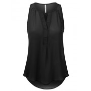 JJ Perfection Women's Semi-Sheer V-Neck Chiffon Blouse Tank Top - Košulje - kratke - $13.99  ~ 88,87kn