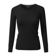 JJ Perfection Women's Soft Round Neck Button Detailed Long Sleeve Knit Sweater - Košulje - kratke - $17.99  ~ 114,28kn