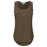 JJ Perfection Women's Solid Woven Scoop Neck Sleeveless Tunic Tank Top - Košulje - kratke - $11.99  ~ 76,17kn