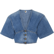 Jean Atelier Kimono Denim Crop Top - Srajce - kratke - $275.00  ~ 236.19€