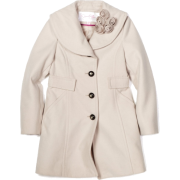 Jessica Simpson Coats Girls 7-16 Rosette Collar Coat Sand - Jacket - coats - $39.50 