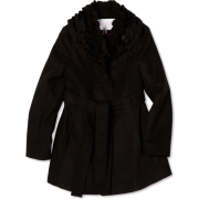 Jessica Simpson Coats Girls 7-16 Ruffle Collar Coat Black - Jacket - coats - $39.50 