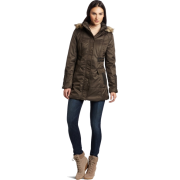 Jessica Simpson Women's Hooded Faux Fur Trim Coat Olive - Jacket - coats - $88.99 