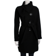 Jessica Simpson Women's Tie Neck Belted Coat Black - Jacket - coats - $137.00 