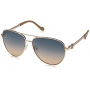Jessica Simpson Women's J5706 Rgdnd Non-polarized Iridium Aviator Sunglasses, Rose Gold Nude, 60 mm - Sunglasses - $44.84 