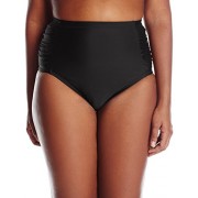 Jessica Simpson Women's Plus-Size Solid Side-Shirred High-Waist Bikini Bottom - Badeanzüge - $15.06  ~ 12.93€