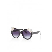 Jewel Trim Circular Sunglasses - Sunglasses - $6.99 