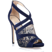 Jimmy Choo Navy Lace Sandal - Sandals - 