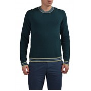 Just Cavalli Wool Cashmere Dark Green Knitted Men's Crewneck Sweater US M IT 50 - Shirts - $99.00 