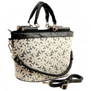 KAIDA White Lace Embroidered Floral Top Double Handle Satchel Office Tote Purse Handbag Shoulder Bag - Hand bag - $37.50 