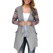 KILIG Womens Cardigans Solid High Low Long Sleeve Boho Open Front Blouses Cardigans with Pockets - Cardigan - $28.99 