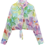 KNOTTED PRINTED SHIRT - Shirts - $45.90 