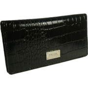 Kenneth Cole Reaction Flattered Moc Croc Checkbook Wallet Black - Hand bag - $21.23 