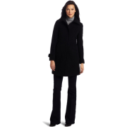 Kenneth Cole Reaction Women's Single Breasted Zip Front Coat Black - Jacket - coats - $145.00 