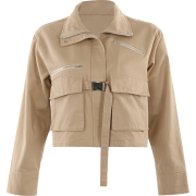 Khaki tooling jacket female bf wind loos - Jacket - coats - $29.99 