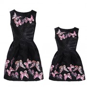 Killreal Family Jacquard Sleeveless A-Line Butterfly Party Mother Daughter Dress - 连衣裙 - $12.69  ~ ¥85.03